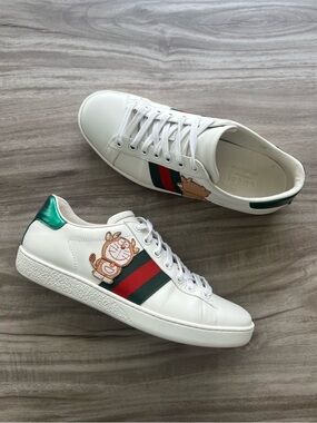 RARE Doraemon x Gucci Ace Ivory Devil Patch Size 7 (EU 37) Womens